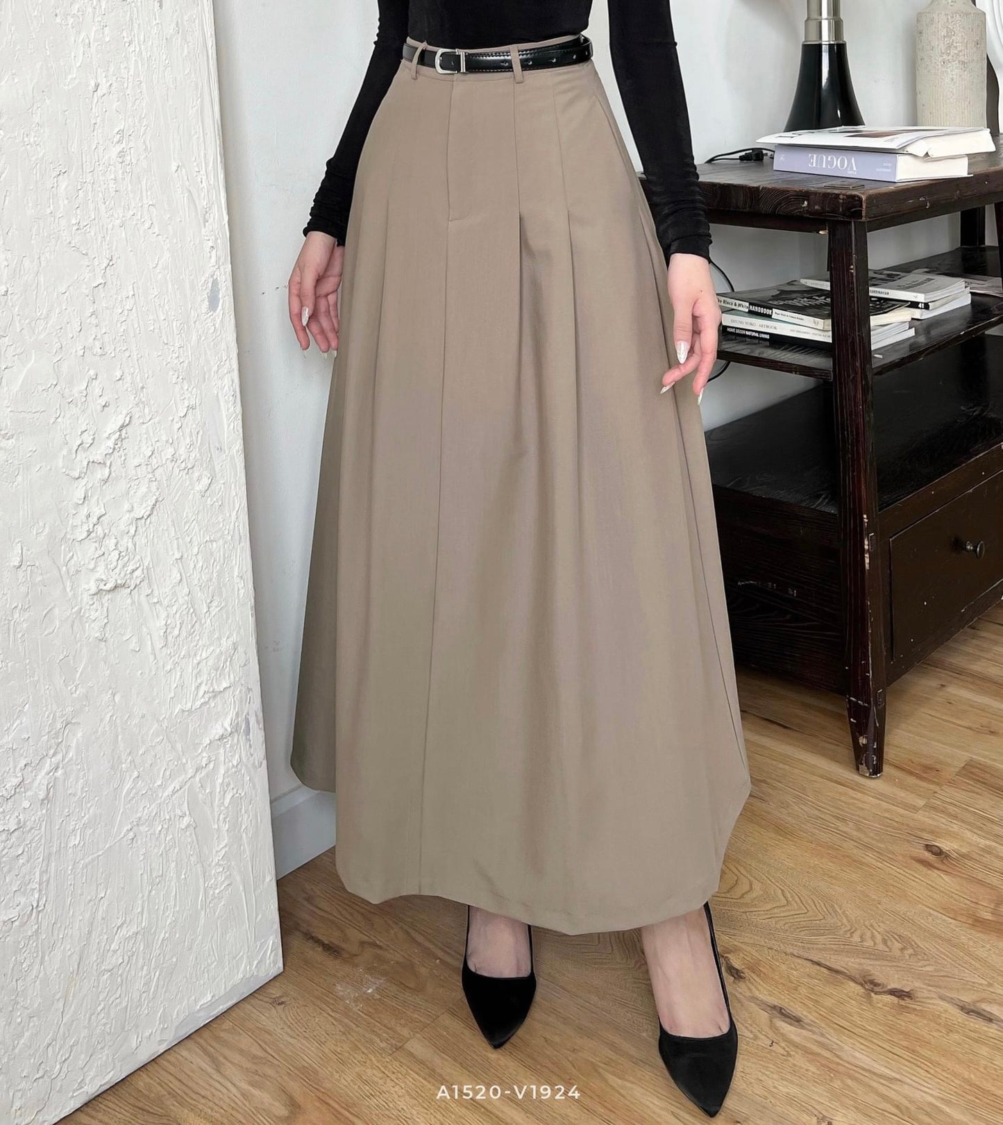 Pleated Skirt Casual High Waist